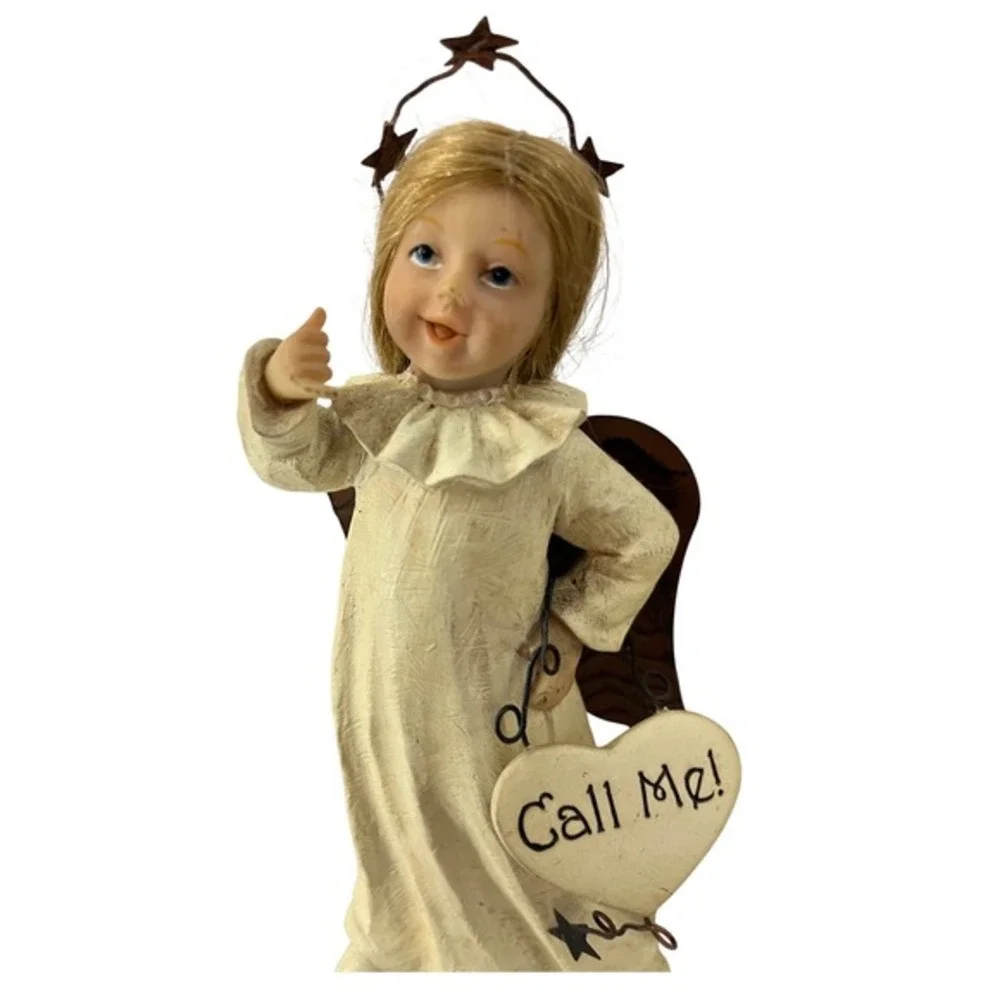 Unbranded‎ Sassy Angel Figurine Set 3pc Cream Good Humorous Rustic Decor 5.5in - Picture 2 of 6